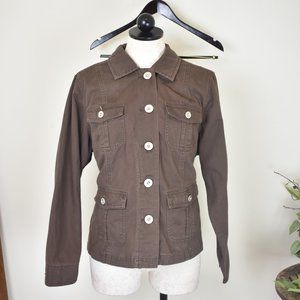 Avenue Jeans Button Front Military Utility Jacket